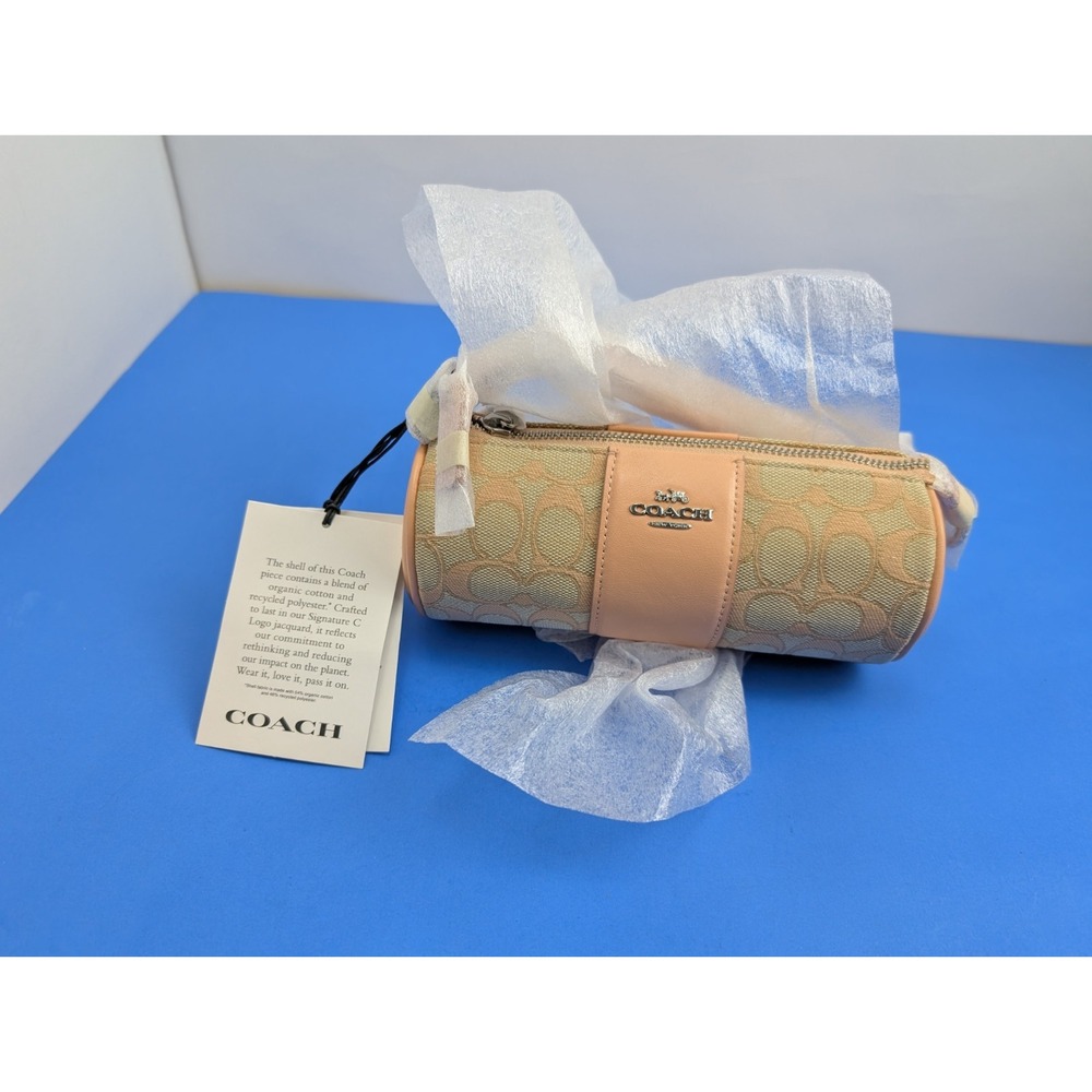 NWT COACH Nolita Barrel Bag In Signature Jacquard CU003 in Faded Blush